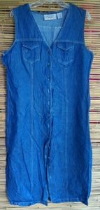 Rhythm Blue L Y2K Jeans Button Down Jumper Dress